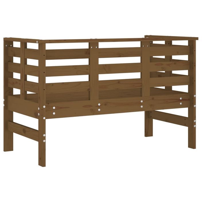 Banc de jardin marron miel 111,5x53x71 cm bois massif de pin - Photo n°6