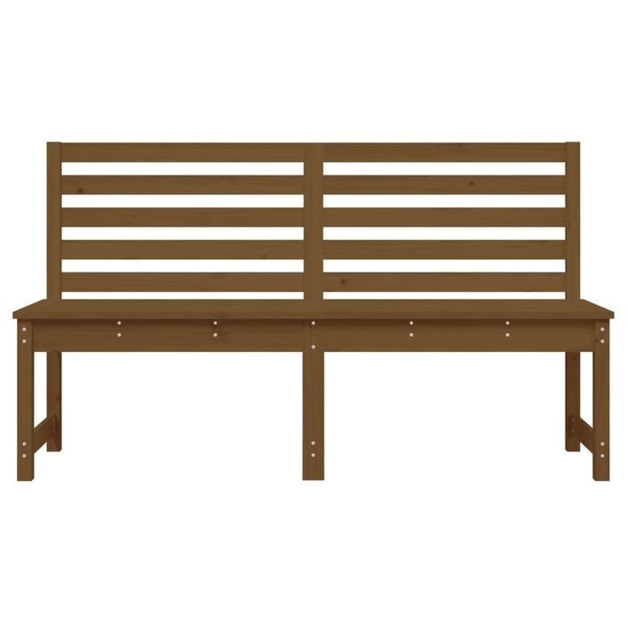 Banc de jardin marron miel 157,5 cm bois de pin massif - Photo n°4