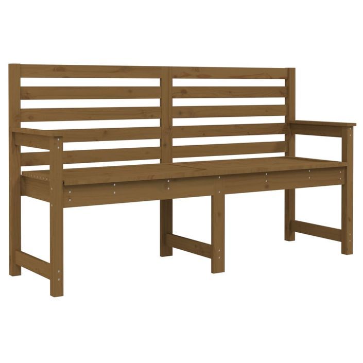 Banc de jardin marron miel 159,5x48x91,5 cm bois de pin massif - Photo n°1