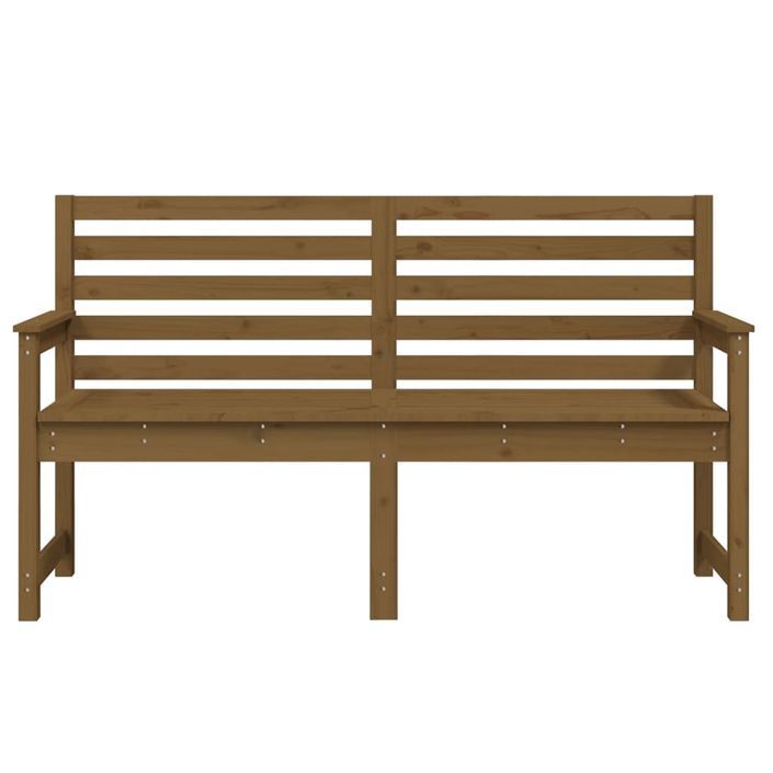 Banc de jardin marron miel 159,5x48x91,5 cm bois de pin massif - Photo n°4