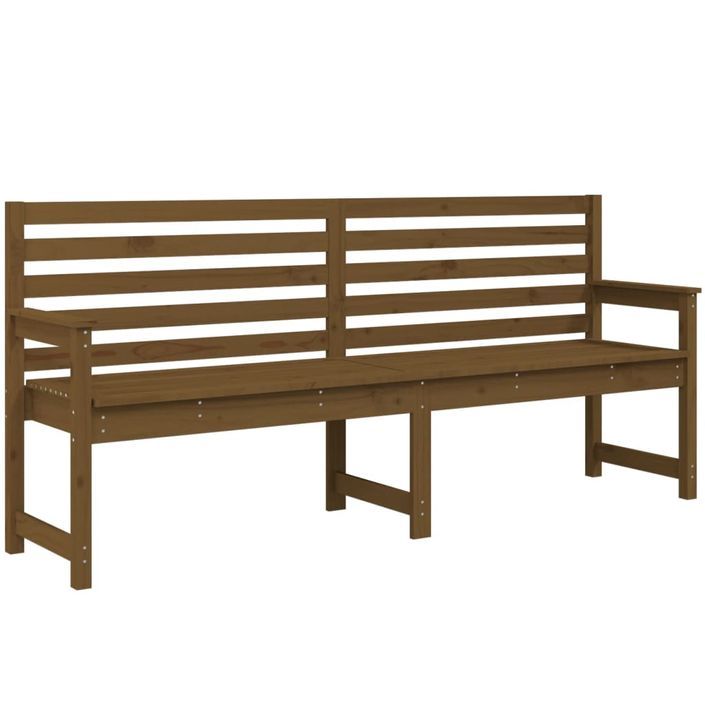 Banc de jardin marron miel 203,5x48x91,5 cm bois de pin massif - Photo n°1