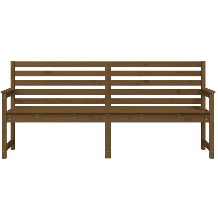 Banc de jardin marron miel 203,5x48x91,5 cm bois de pin massif - Photo n°4