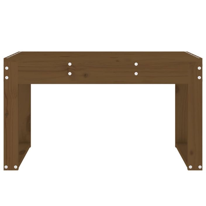 Banc de jardin marron miel 80x38x45 cm bois de pin massif - Photo n°3