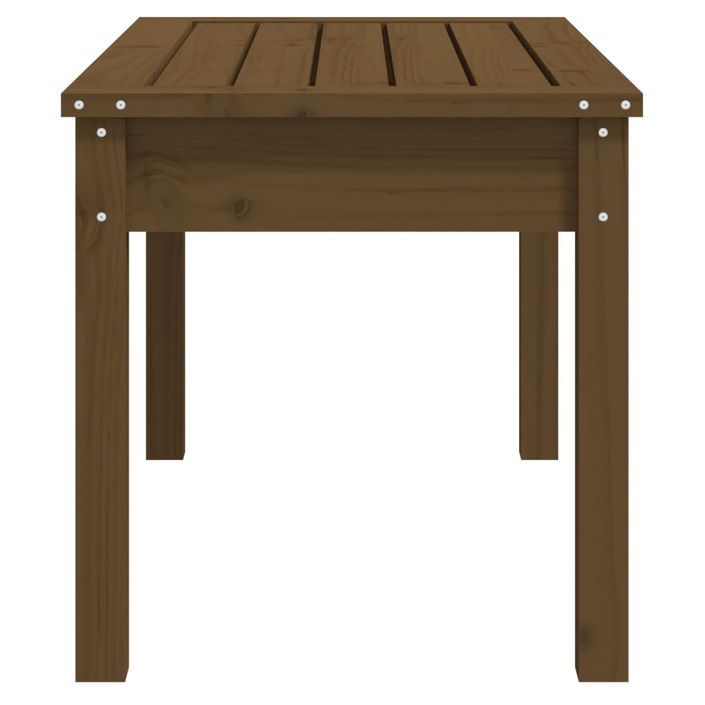 Banc de jardin marron miel 80x44x45 cm bois de pin massif - Photo n°5