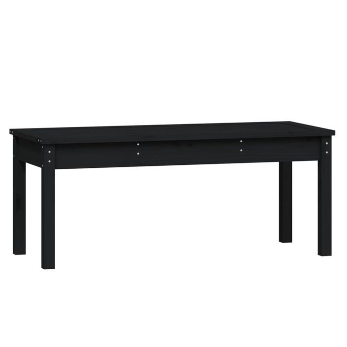 Banc de jardin noir 109x44x45 cm bois massif de pin - Photo n°1