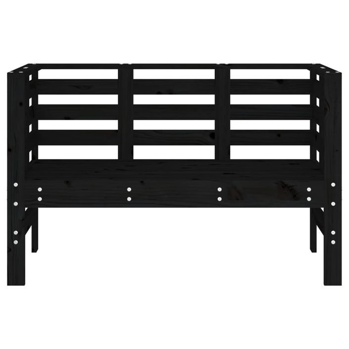 Banc de jardin noir 111,5x53x71 cm bois massif de pin - Photo n°4