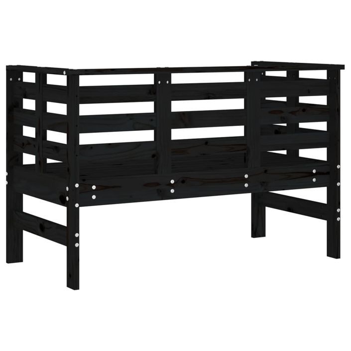 Banc de jardin noir 111,5x53x71 cm bois massif de pin - Photo n°6