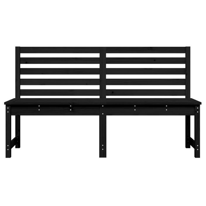 Banc de jardin noir 157,5 cm bois massif de pin - Photo n°4