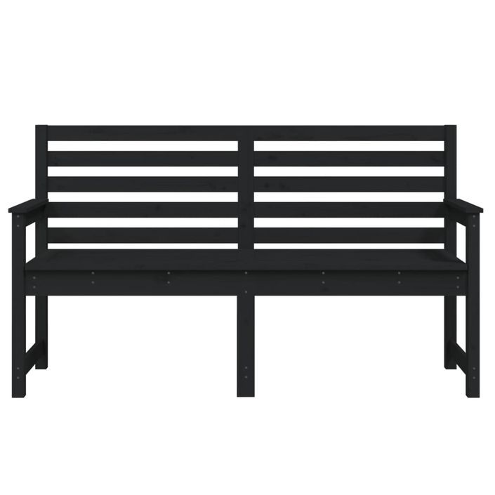 Banc de jardin noir 159,5x48x91,5 cm bois massif de pin - Photo n°4