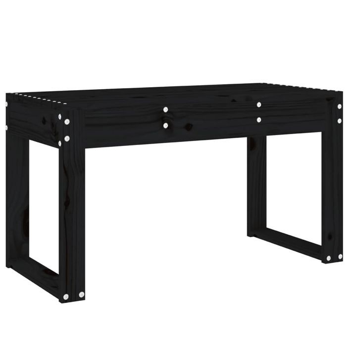 Banc de jardin noir 80x38x45 cm bois massif de pin - Photo n°1