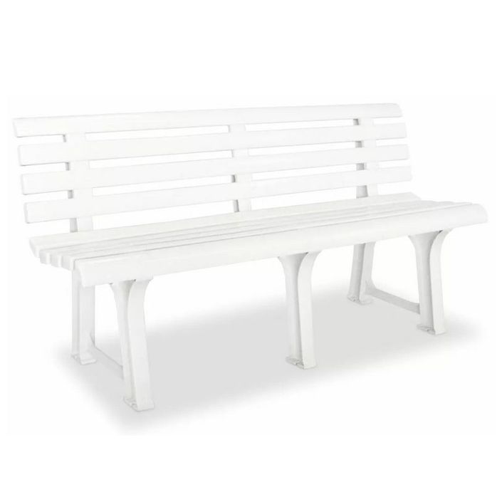 Banc de jardin plastique blanc Bouka - Photo n°1