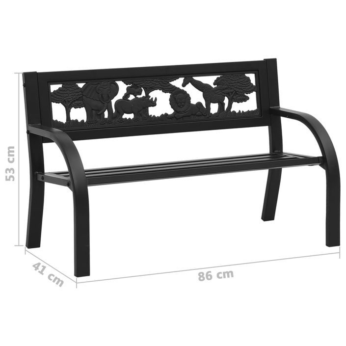 Banc de jardin pour enfants 86 cm acier - Photo n°6