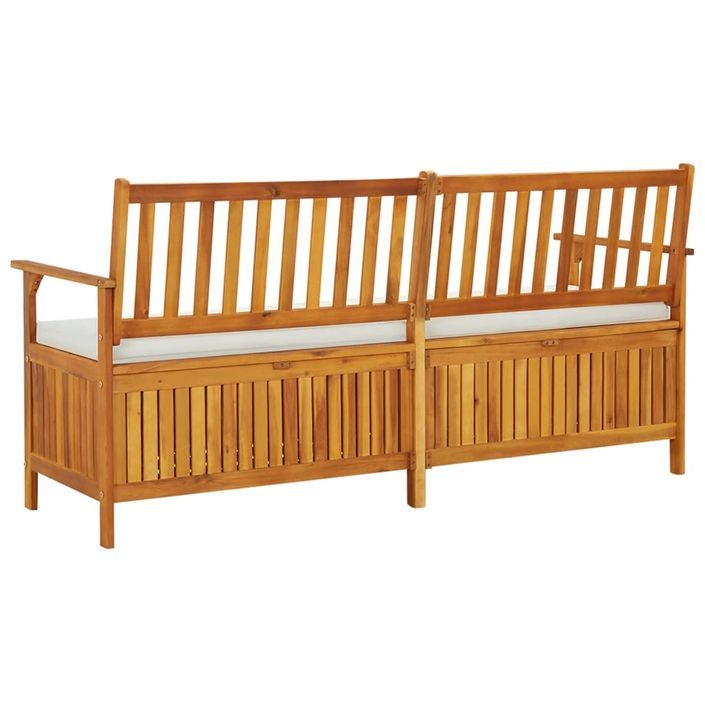 Banc de rangement avec coussin 170 cm Bois d'acacia solide - Photo n°4