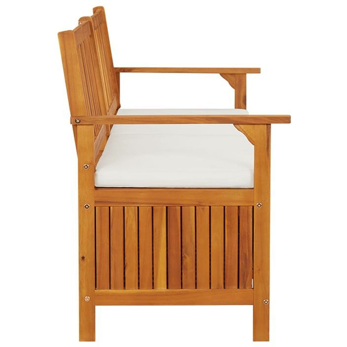 Banc de rangement avec coussin 170 cm Bois d'acacia solide - Photo n°5