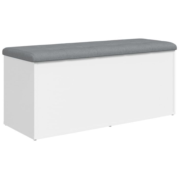 Banc de rangement blanc 102x42x45 cm bois d'ingénierie - Photo n°7