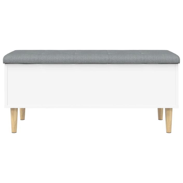 Banc de rangement blanc 102x42x46 cm bois d'ingénierie - Photo n°4