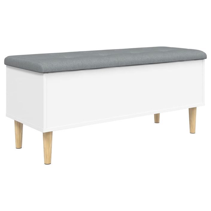 Banc de rangement blanc 102x42x46 cm bois d'ingénierie - Photo n°6