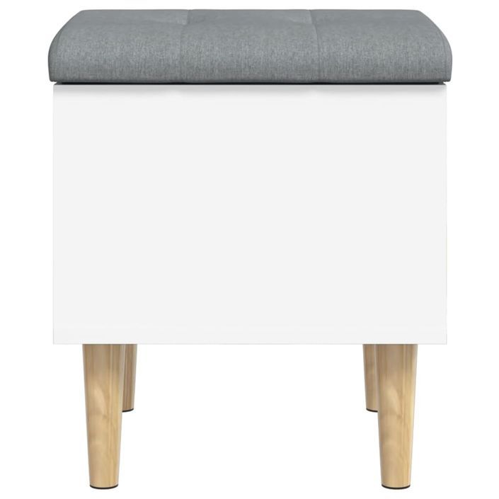 Banc de rangement blanc 42x42x46 cm bois d'ingénierie - Photo n°5