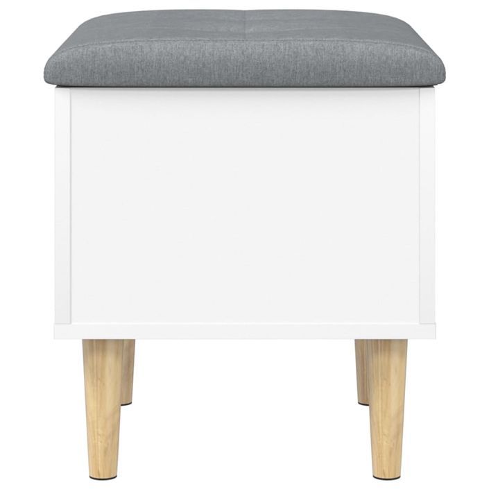 Banc de rangement blanc 42x42x46 cm bois d'ingénierie - Photo n°6