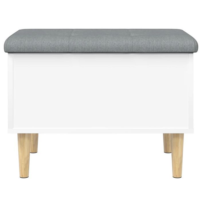 Banc de rangement blanc 62x42x46 cm bois d'ingénierie - Photo n°5