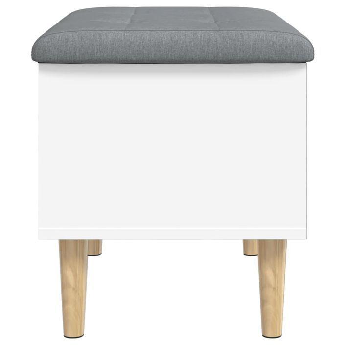 Banc de rangement blanc 62x42x46 cm bois d'ingénierie - Photo n°6