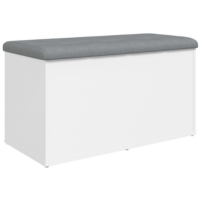 Banc de rangement blanc 82x42x45 cm bois d'ingénierie - Photo n°7