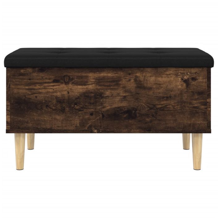 Banc de rangement chêne fumé 82x42x46 cm bois d'ingénierie - Photo n°5