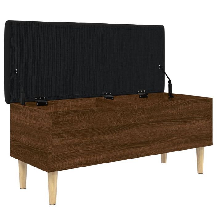 Banc de rangement chêne marron 102x42x46 cm bois d'ingénierie - Photo n°7