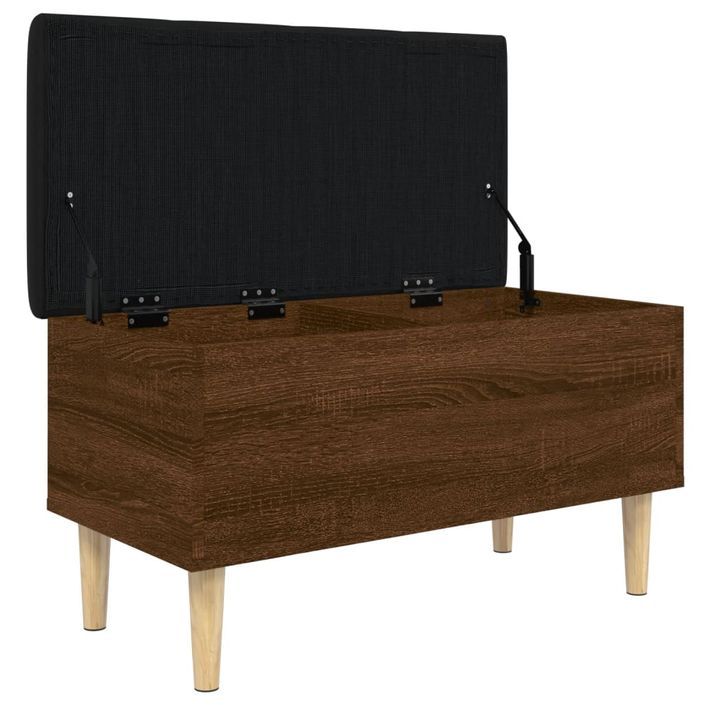 Banc de rangement chêne marron 82x42x46 cm bois d'ingénierie - Photo n°4