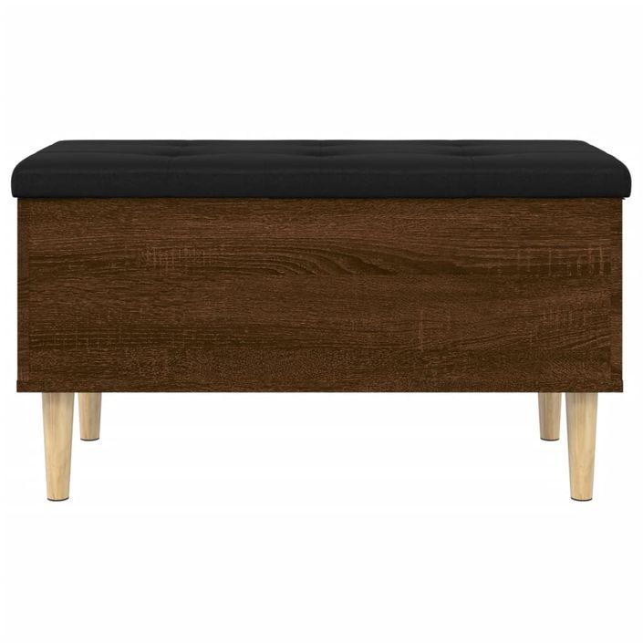 Banc de rangement chêne marron 82x42x46 cm bois d'ingénierie - Photo n°5