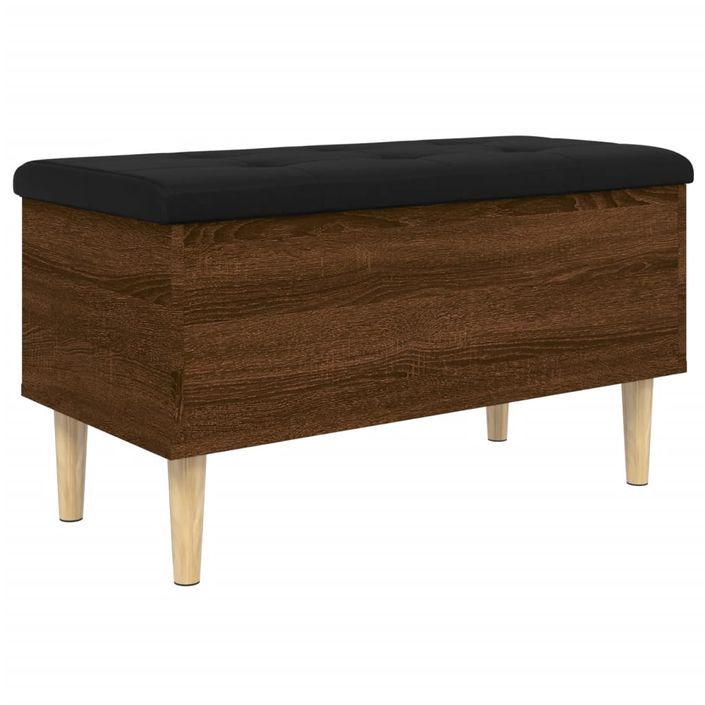 Banc de rangement chêne marron 82x42x46 cm bois d'ingénierie - Photo n°7