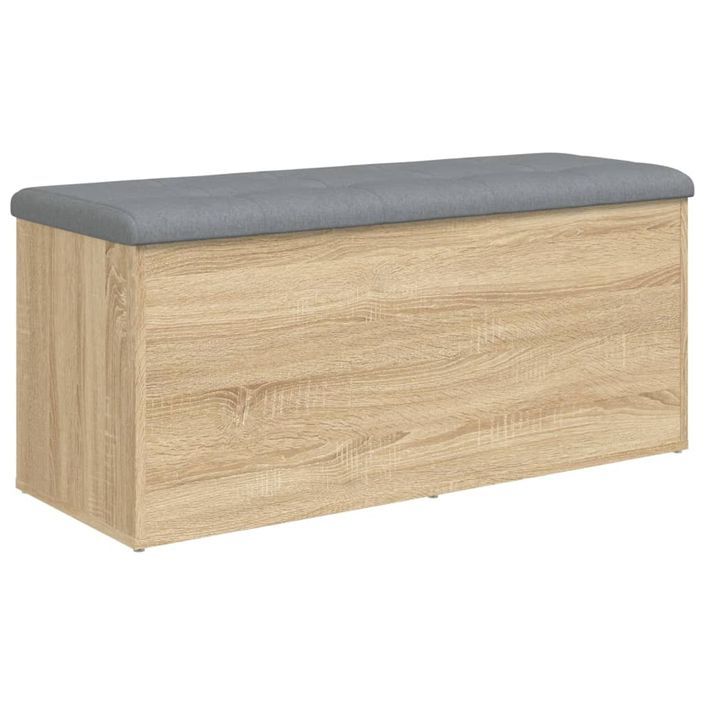 Banc de rangement chêne sonoma 102x42x45 cm bois d'ingénierie - Photo n°7