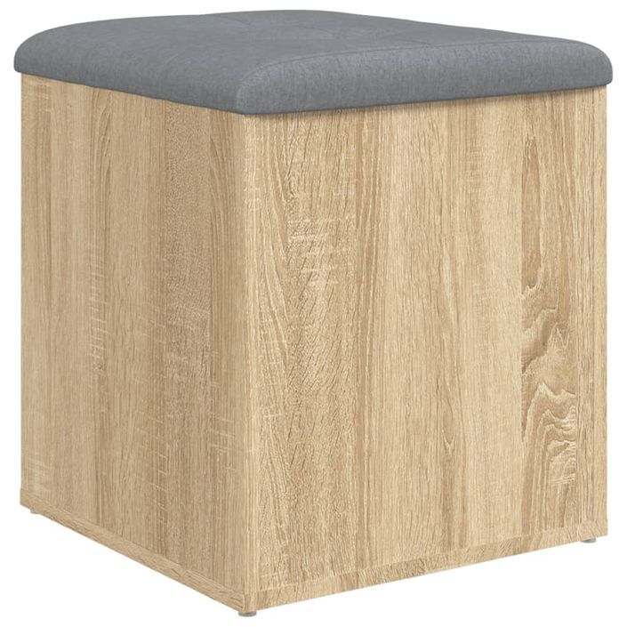 Banc de rangement chêne sonoma 42x42x45 cm bois d'ingénierie - Photo n°7