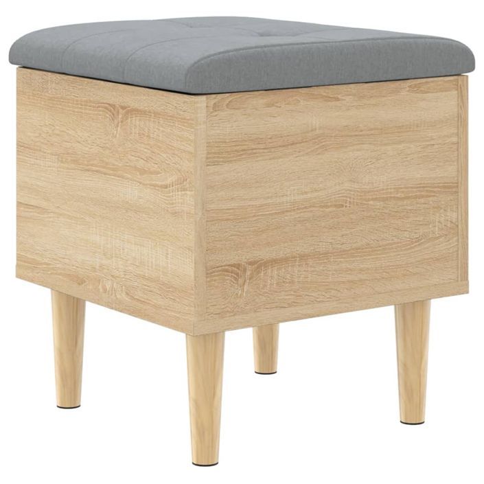 Banc de rangement chêne sonoma 42x42x46 cm bois d'ingénierie - Photo n°7