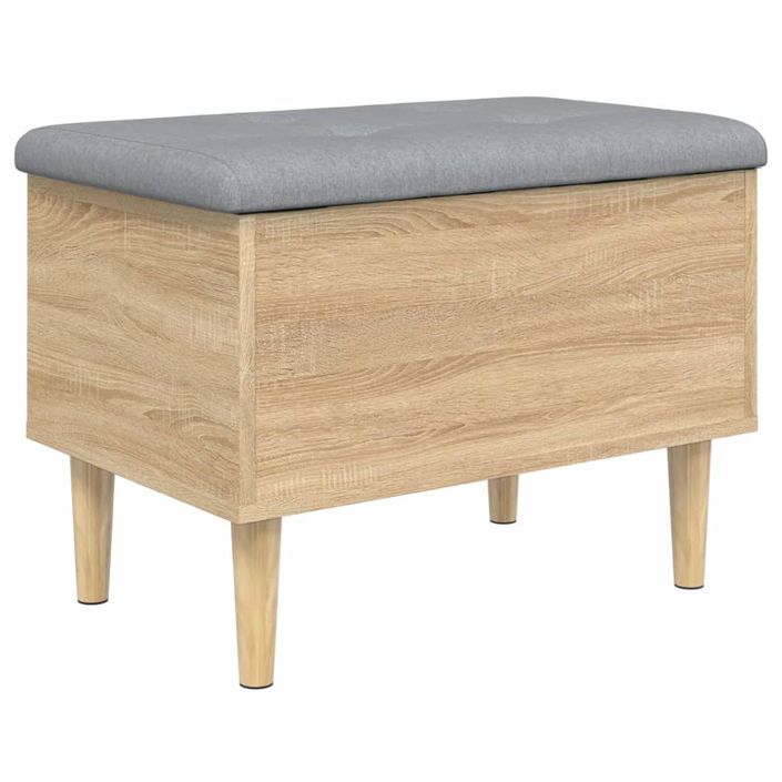 Banc de rangement chêne sonoma 62x42x46 cm bois d'ingénierie - Photo n°7