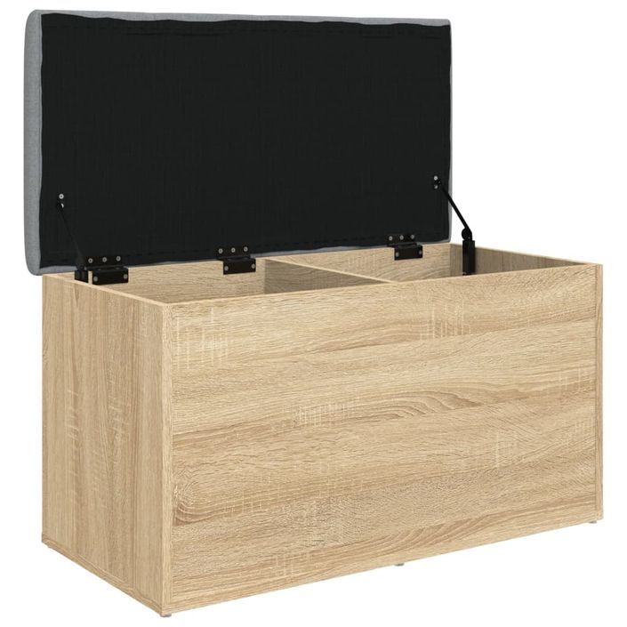 Banc de rangement chêne sonoma 82x42x45 cm bois d'ingénierie - Photo n°4