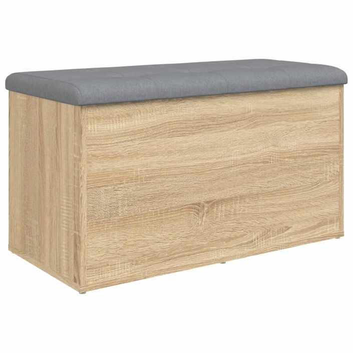 Banc de rangement chêne sonoma 82x42x45 cm bois d'ingénierie - Photo n°7