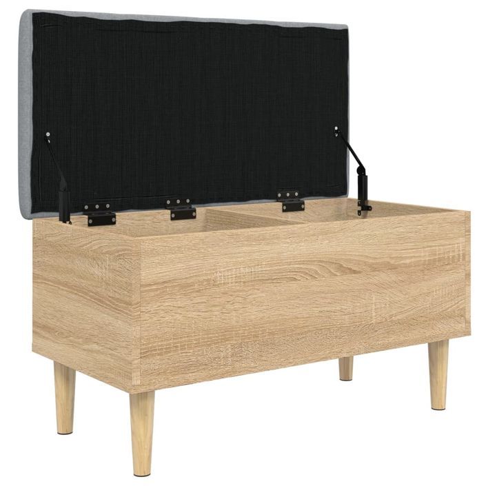 Banc de rangement chêne sonoma 82x42x46 cm bois d'ingénierie - Photo n°4