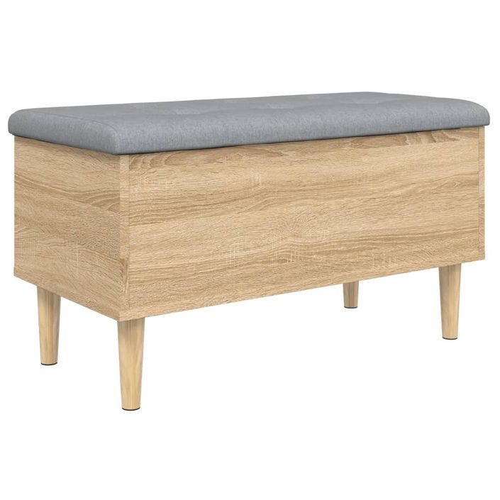 Banc de rangement chêne sonoma 82x42x46 cm bois d'ingénierie - Photo n°7