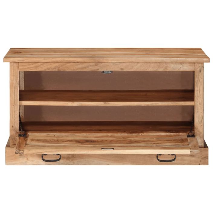 Banc de rangement de chaussures 85x40x45cm Bois d'acacia massif - Photo n°5