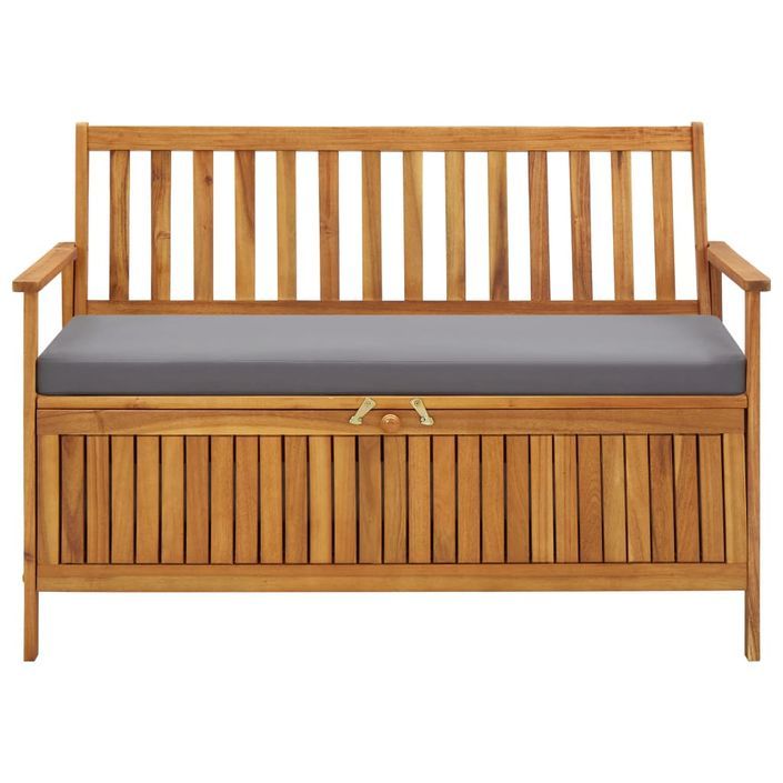 Banc de rangement de jardin 120 cm Bois d'acacia solide 2 - Photo n°2