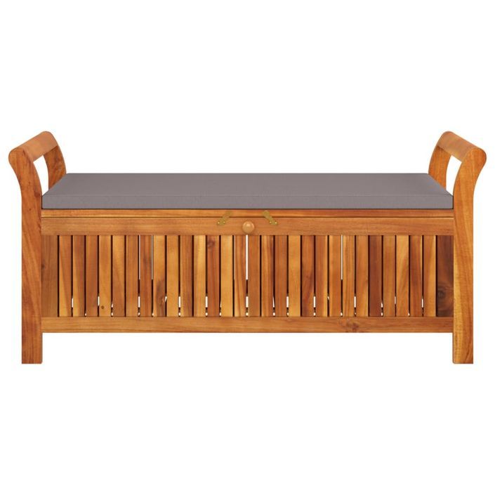 Banc de rangement de jardin avec coussin 126 cm Bois d'acacia - Photo n°5