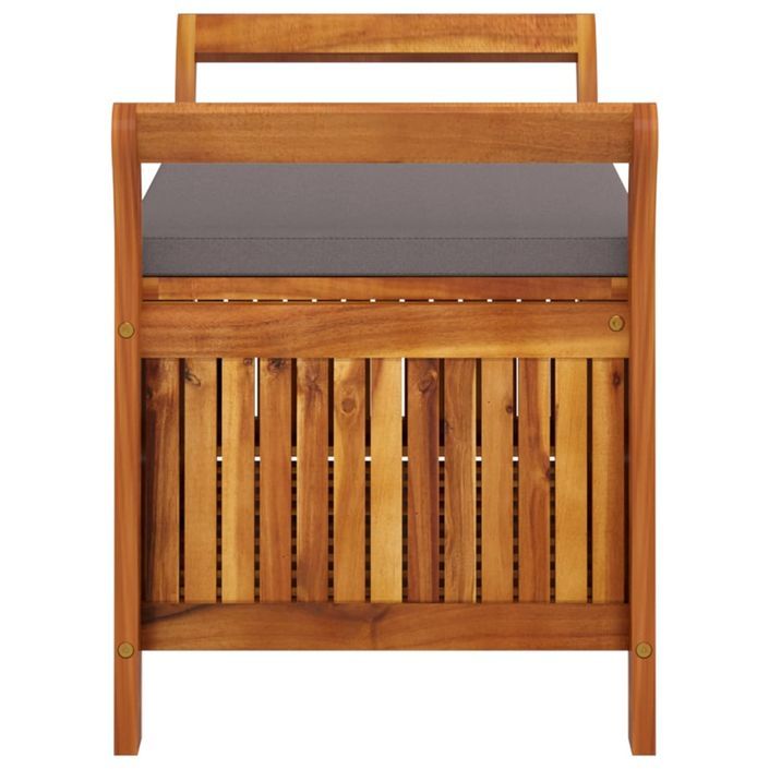 Banc de rangement de jardin avec coussin 91 cm Bois d'acacia - Photo n°6