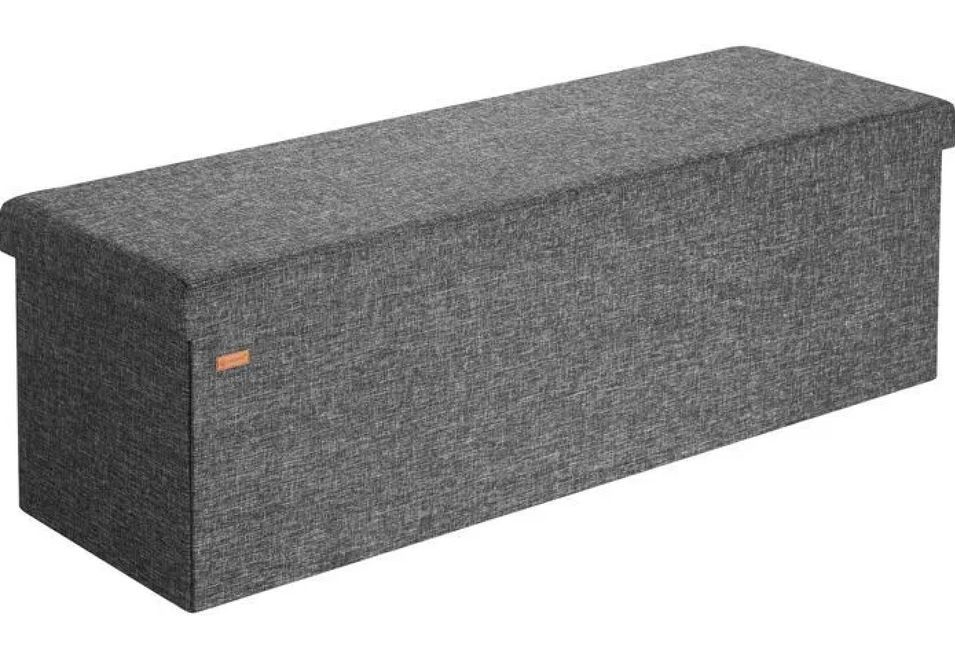 Banc de rangement en tissu pliable Kiva L 115 x H 38 x P 38 cm - Confort et praticité - Photo n°1