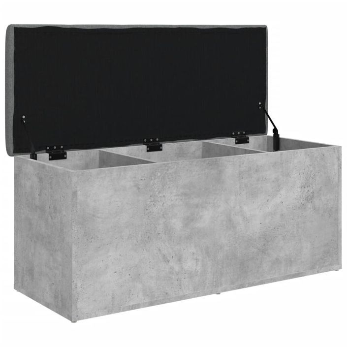 Banc de rangement gris béton 102x42x45 cm bois d'ingénierie - Photo n°4