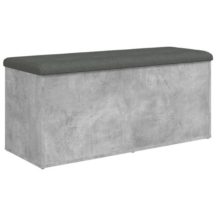 Banc de rangement gris béton 102x42x45 cm bois d'ingénierie - Photo n°7