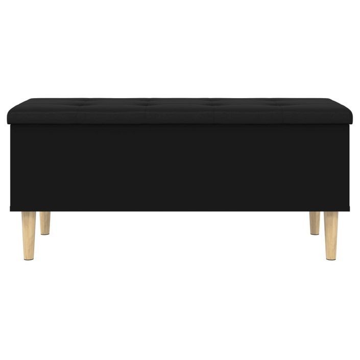 Banc de rangement noir 102x42x46 cm bois d'ingénierie - Photo n°4