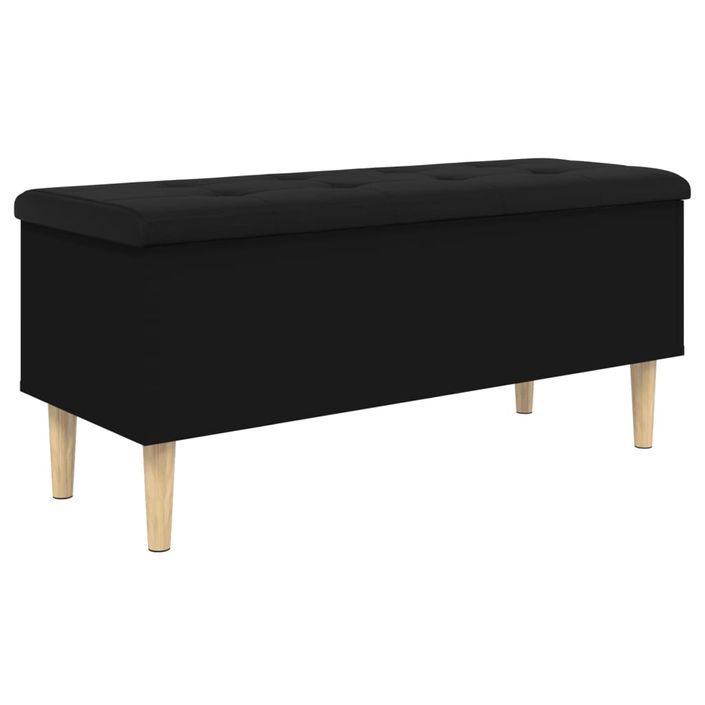 Banc de rangement noir 102x42x46 cm bois d'ingénierie - Photo n°6