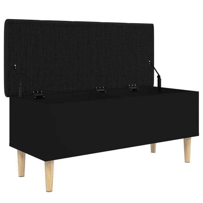 Banc de rangement noir 102x42x46 cm bois d'ingénierie - Photo n°7