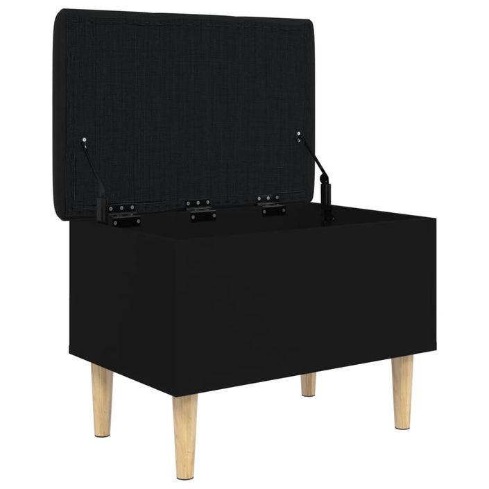 Banc de rangement noir 62x42x46 cm bois d'ingénierie - Photo n°4